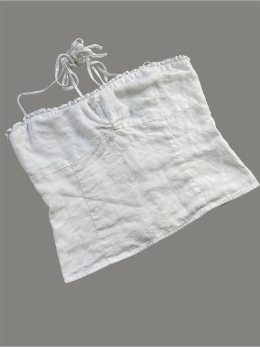 Reformation 100% Linen Strappy Tube Top Babydoll White 10 Minimalist